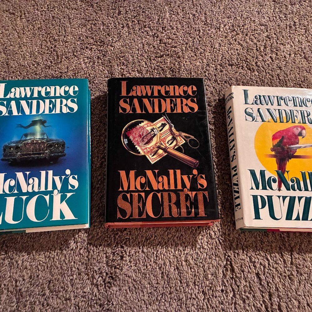 Lot of 3 (2 Signed) LAWRENCE SANDERS McNally's 1st Ed/1st Print HCDJ all